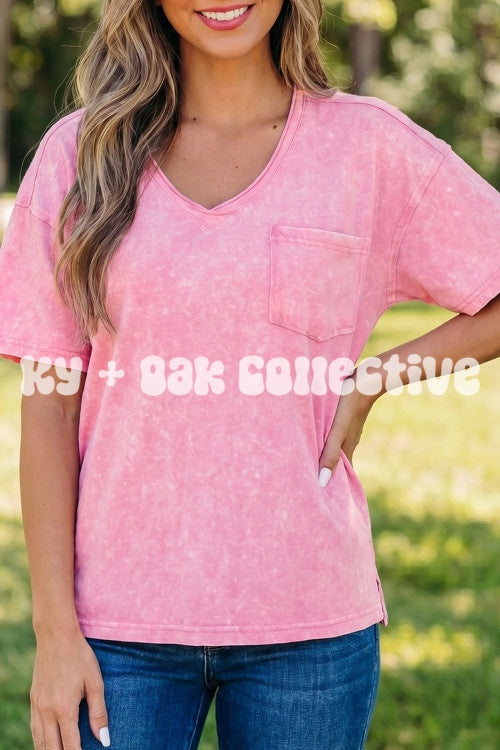 Cotton Mineral Wash Round Neck Tee - RTS