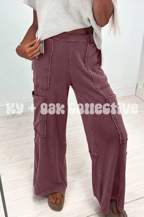 Maroon Mineral Wash Sweatpants
