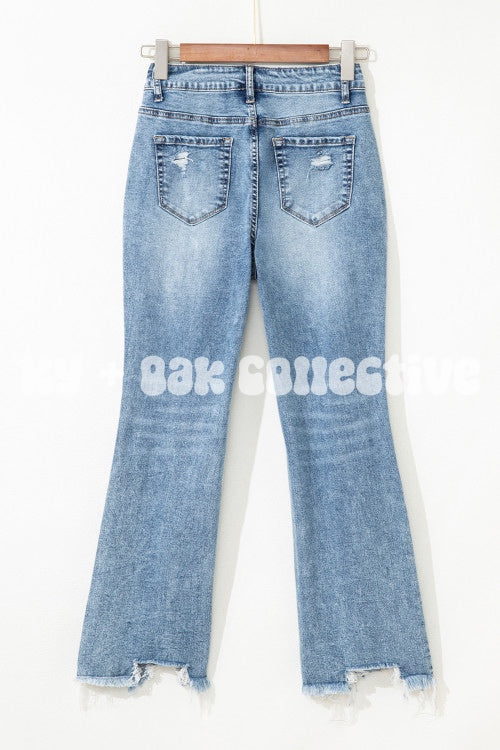 Raw Hem Ripped Jeans
