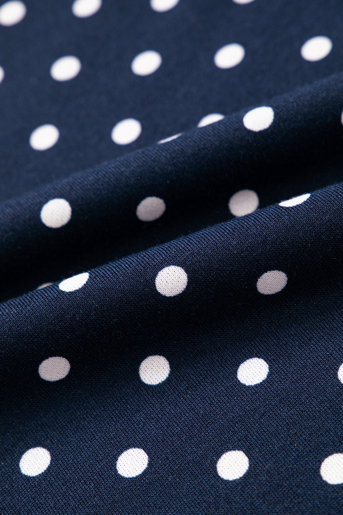 Polka Dot Drawstring Wide Leg Long Sleeve Top Pant Set