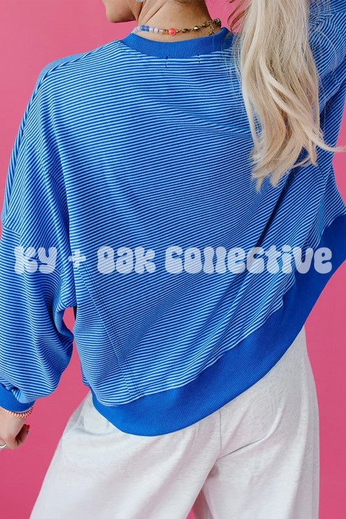 Blue Stripe Long Sleeve Top