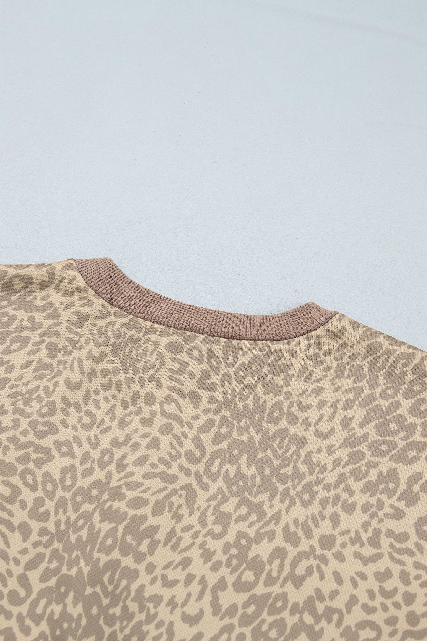 Khaki Leopard Star Print Long Sleeve Loose Casual Two Piece Pants Set