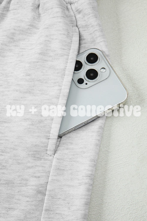 Embroidered Bows Gray Lounge Set