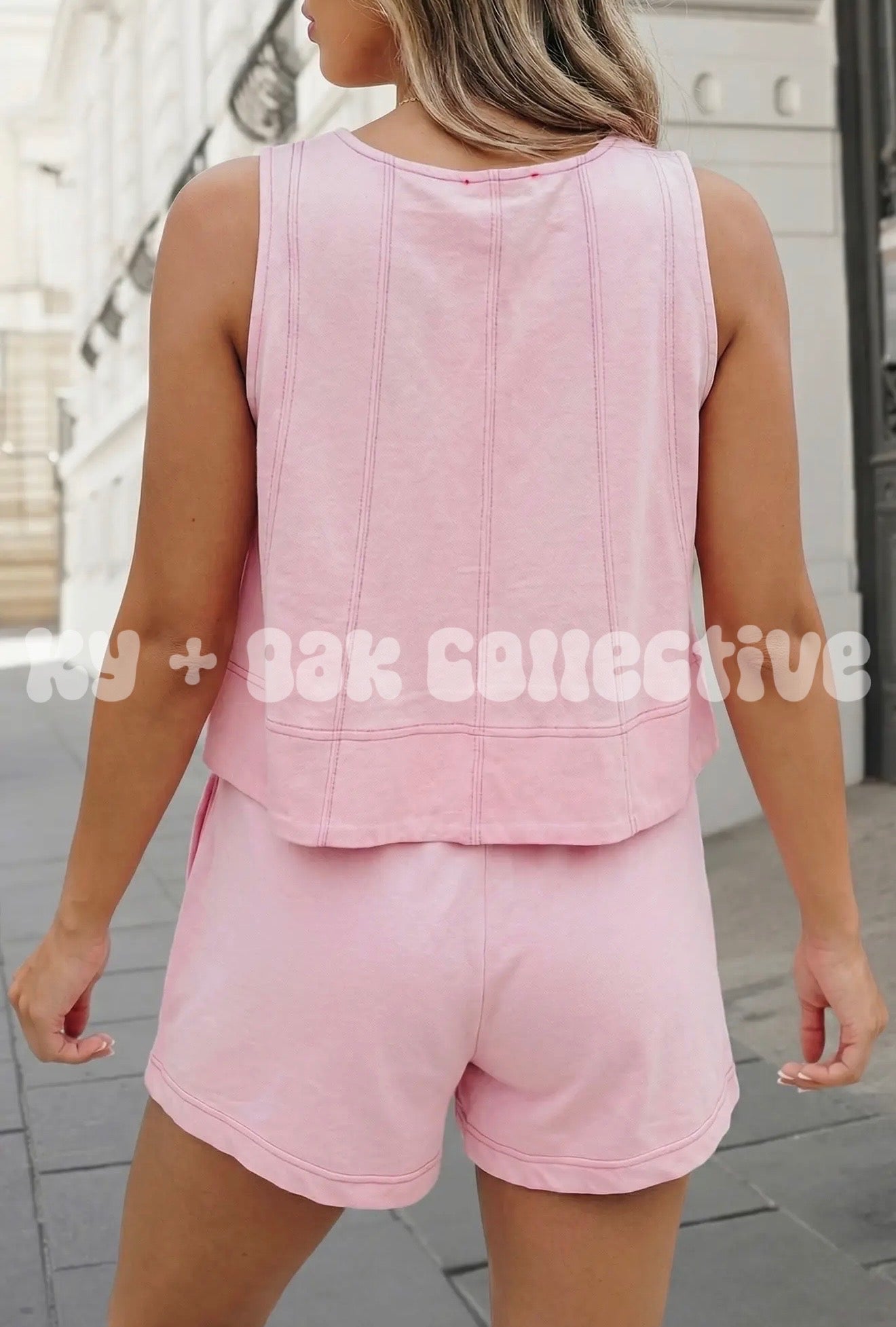 Pink Stitched Detail Loose Lounge Set - RTS