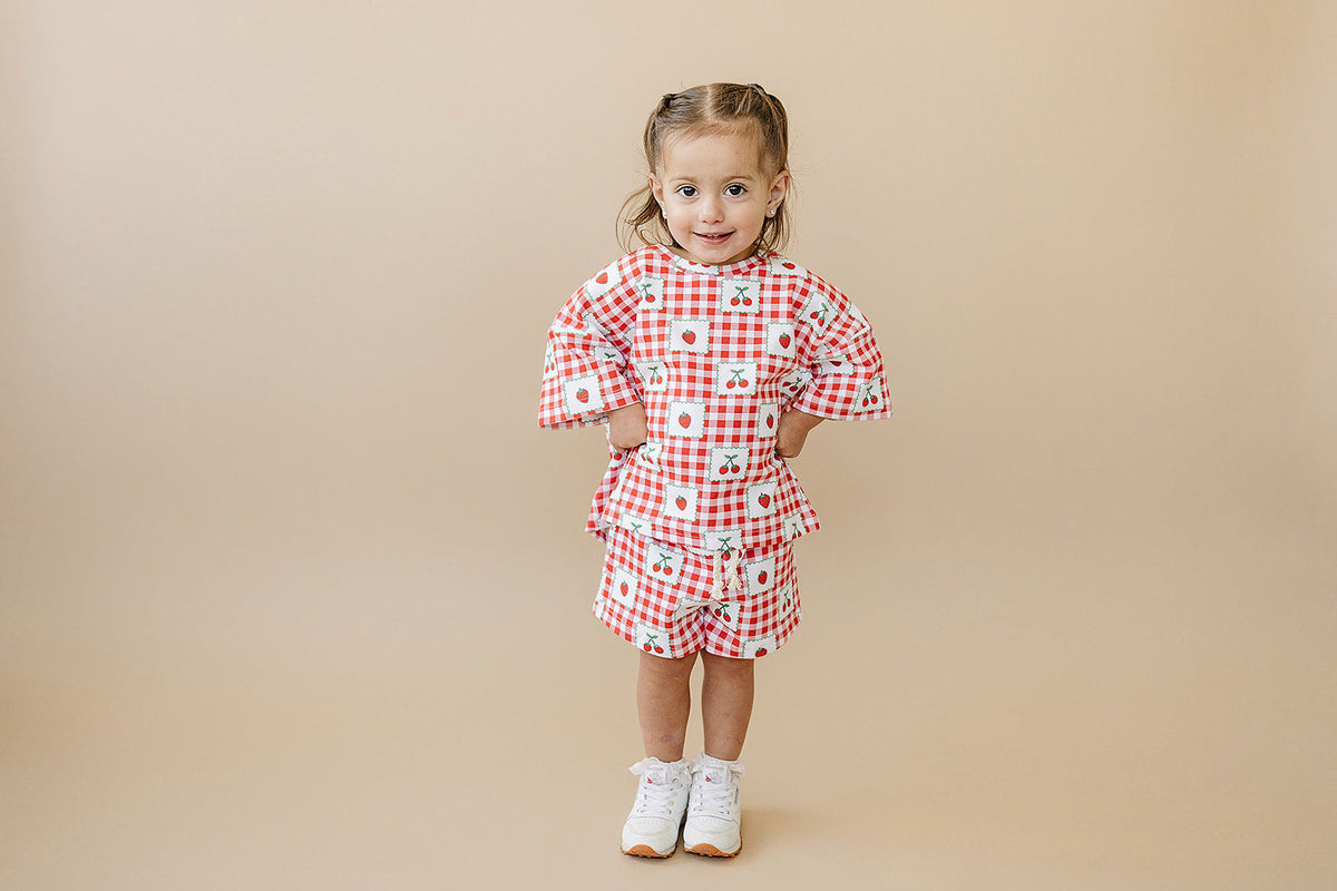 Shorts Set | Strawberry Gingham