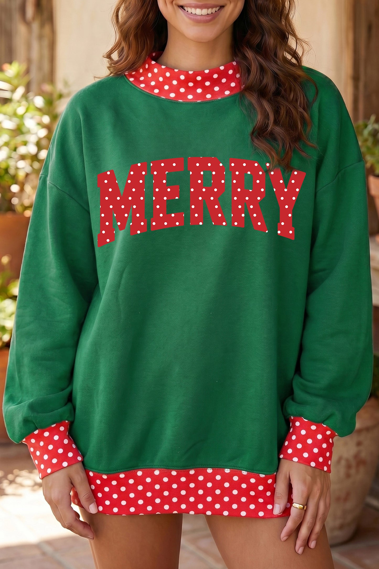 Merry Christmas Polka Dot Sweatshirt