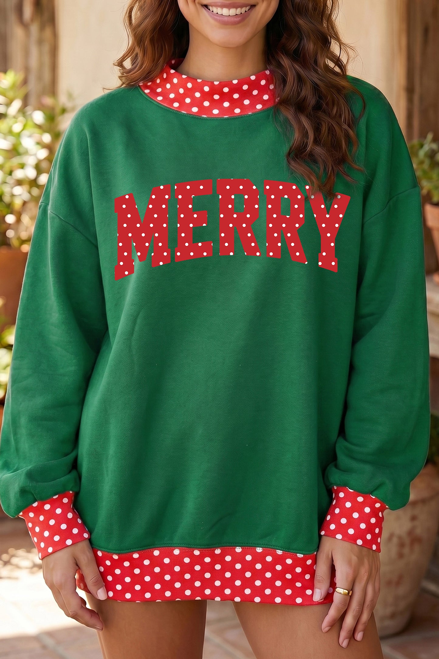 Merry Christmas Polka Dot Sweatshirt