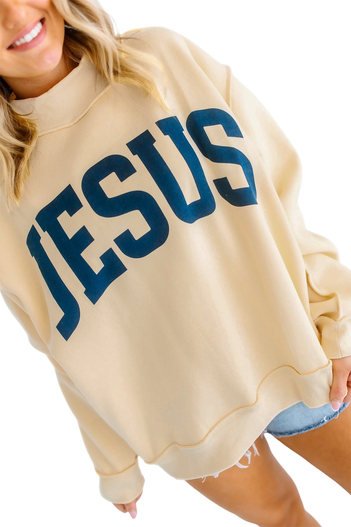 Jesus Long Sleeve Oversized Sweatshirt