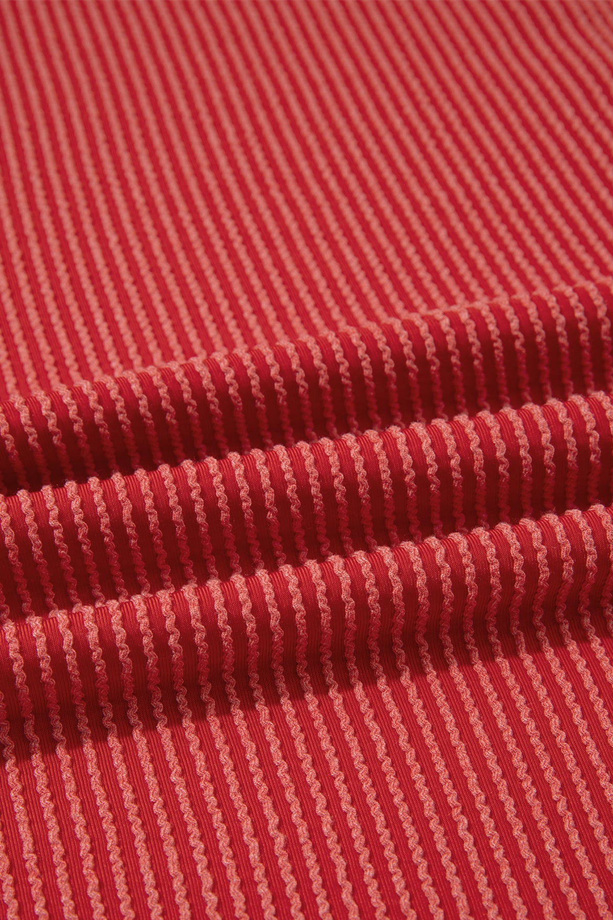 Fiery Red Twist Ribbed Top