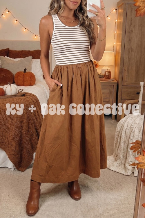 Chestnut Striped Dress