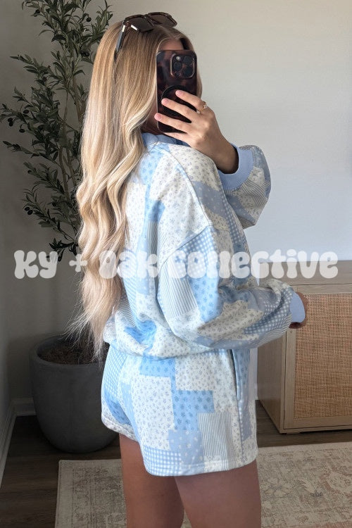 Floral Patchwork Long Sleeve Lounge Set - Multiple Colors