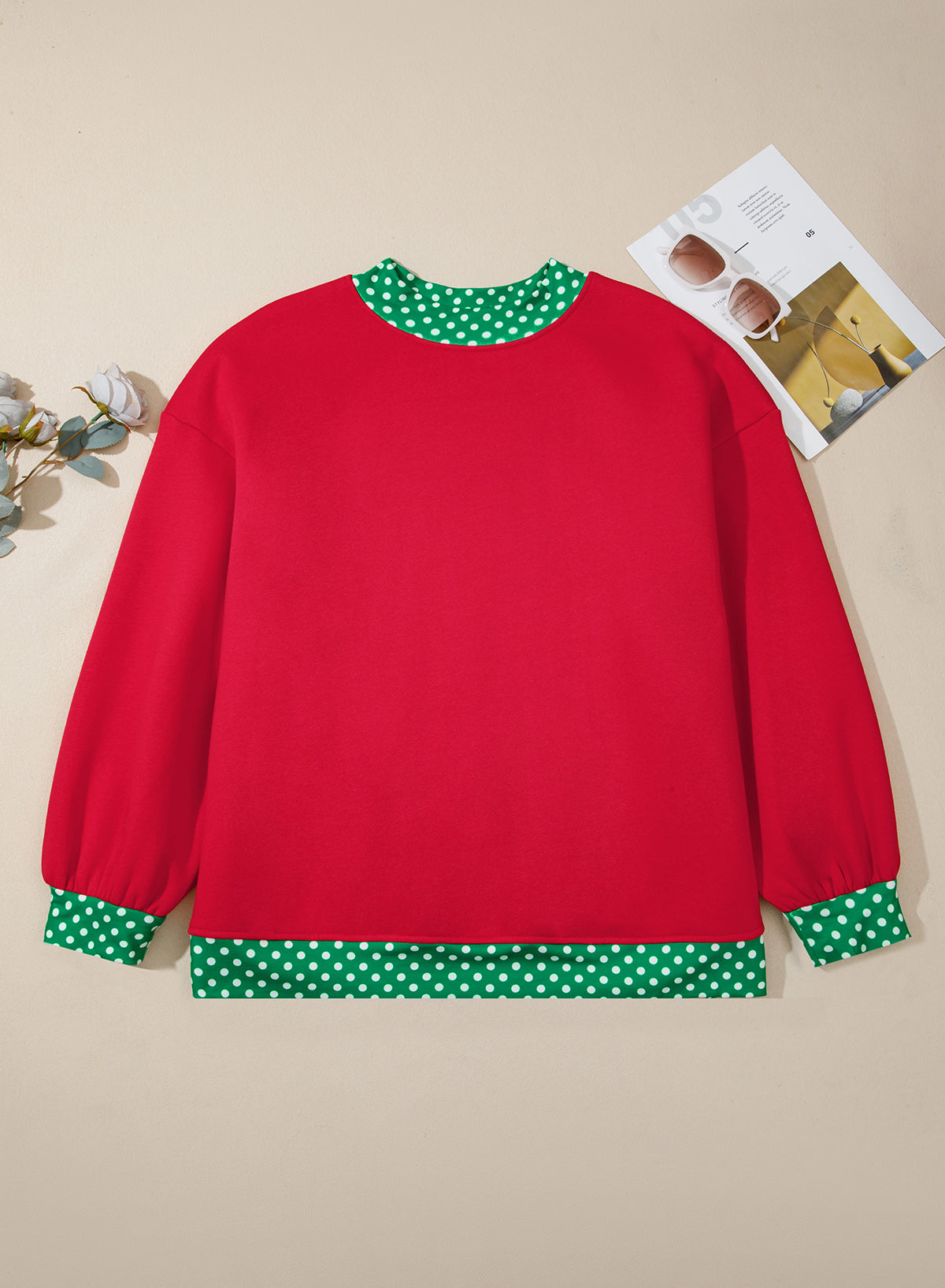 Polka Dot Accents Sweatshirt