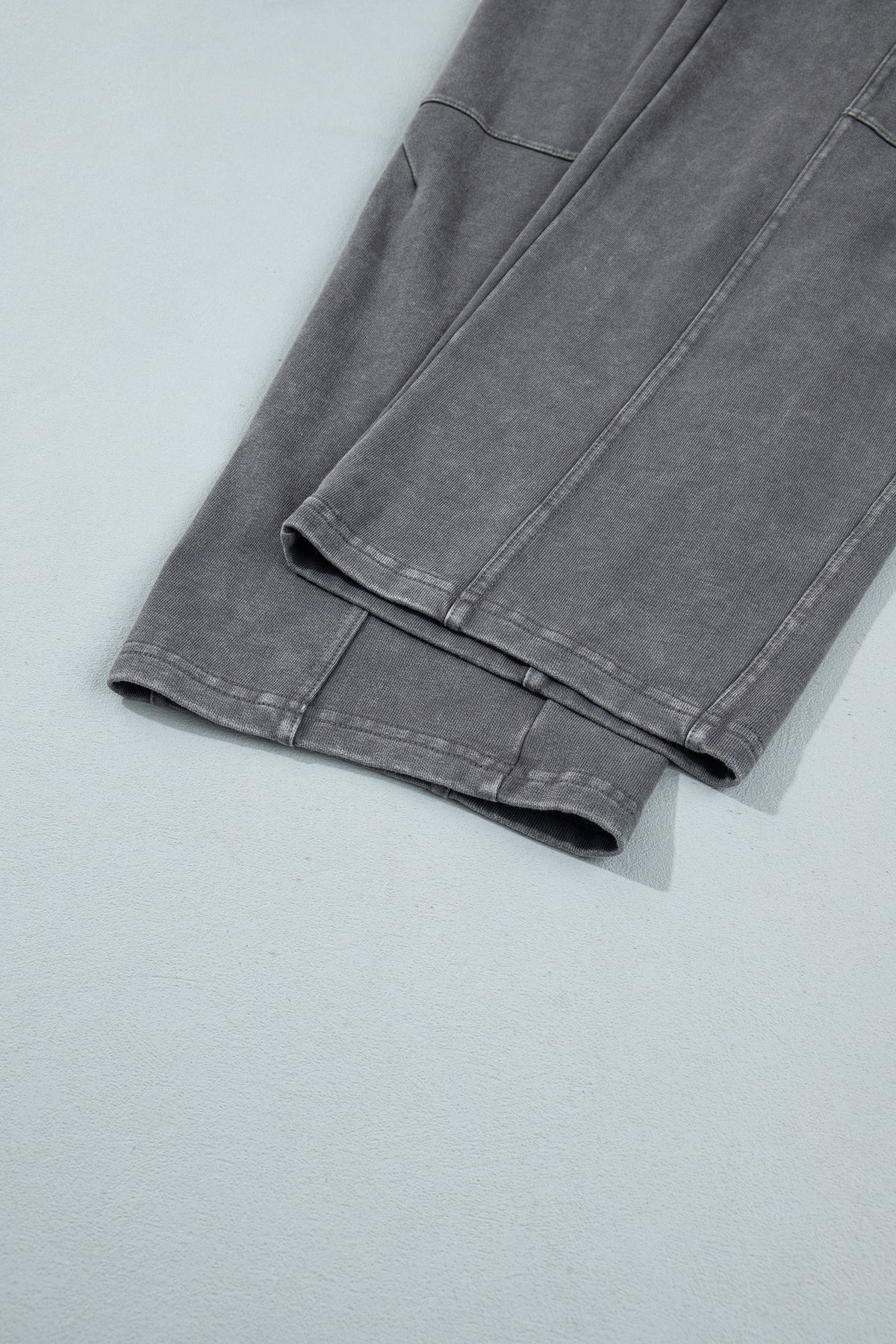 Mineral Wash Seam Detail Elastic Waist Barrel Pants
