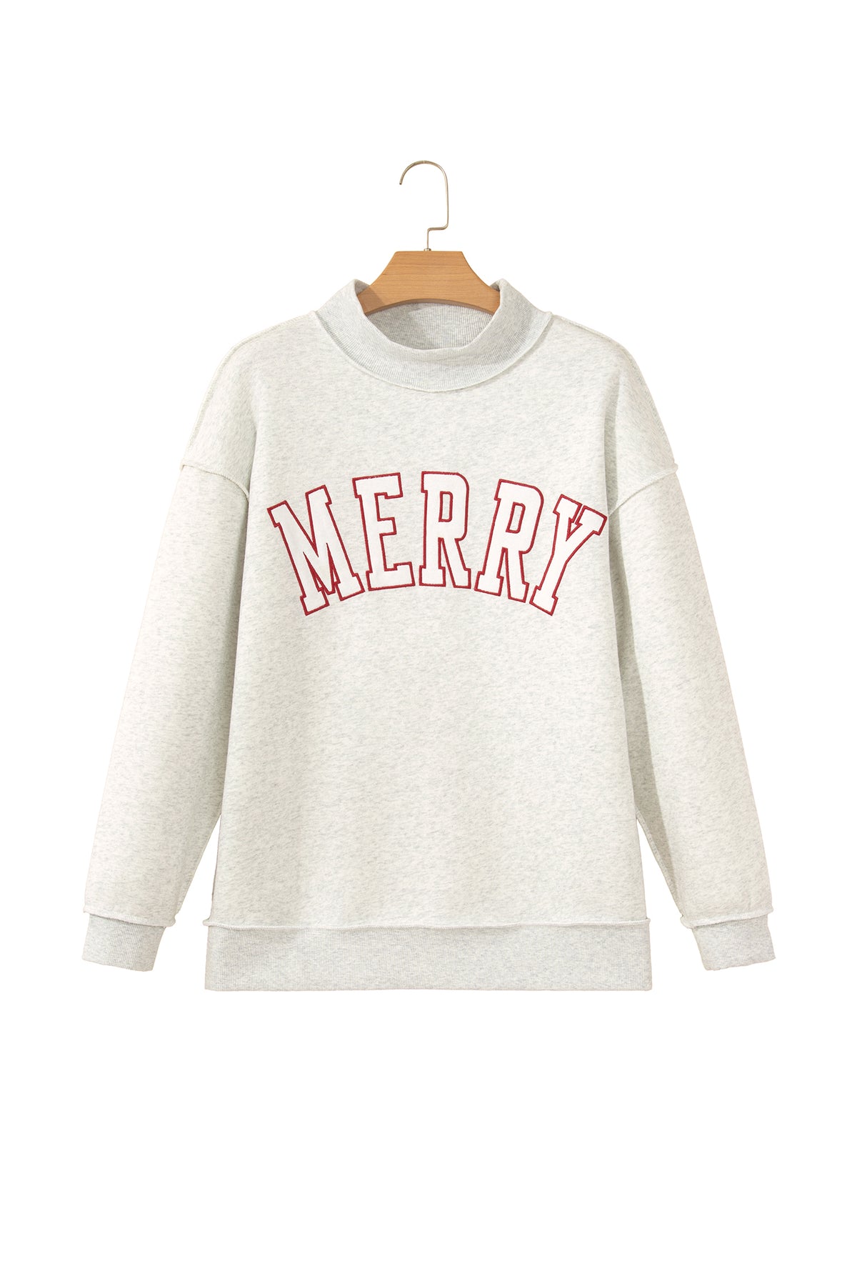 MERRY Embroidered Letter Pullover Sweatshirt