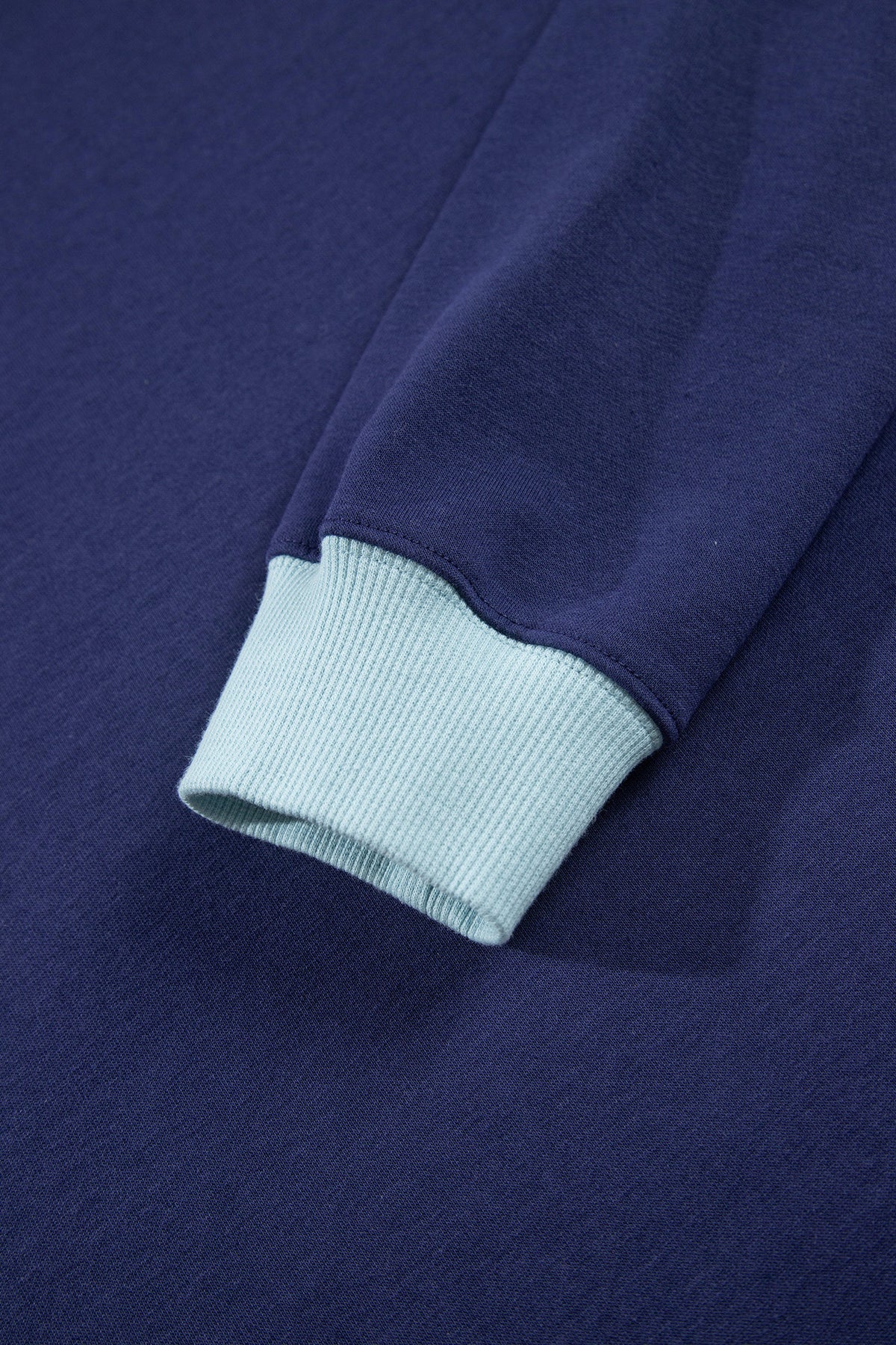 Colorblock Trim Crewneck Long Sleeve Pullover Sweatshirt