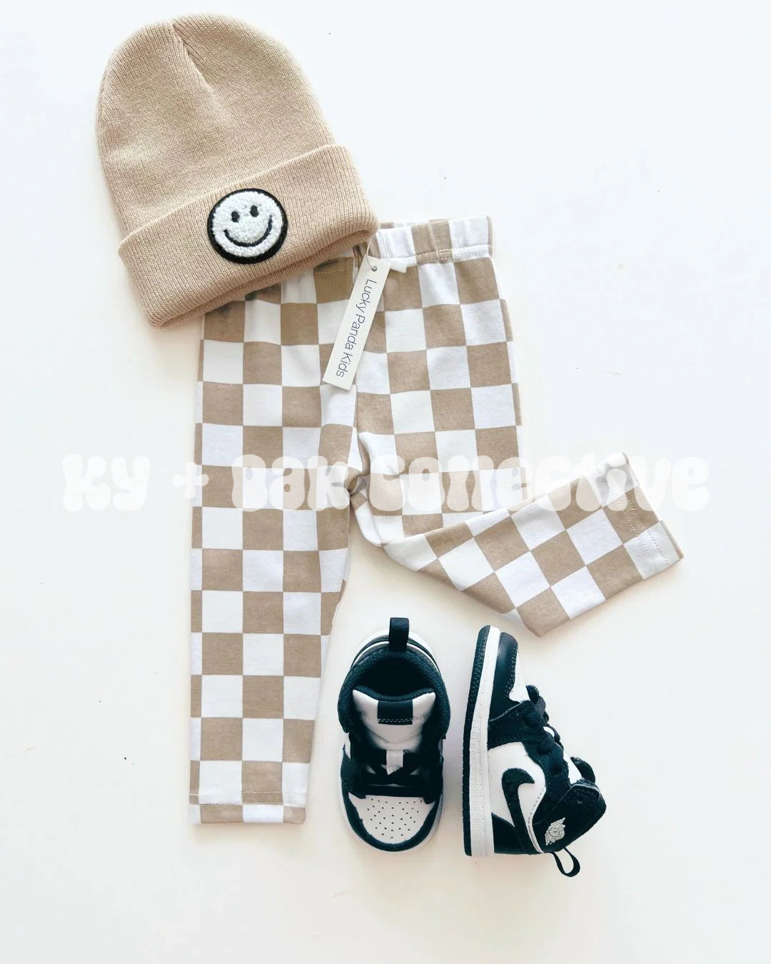 Checkered Leggings | Latte - RTS