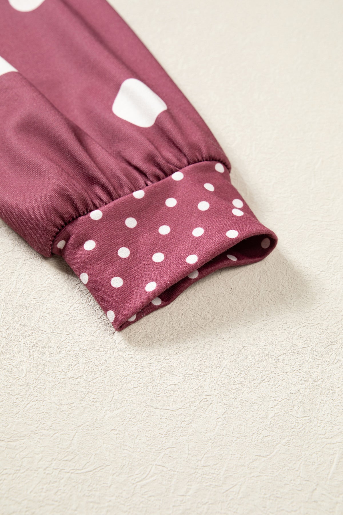 Polka Dot Print Contrast Detail Oversized Sweatshirt