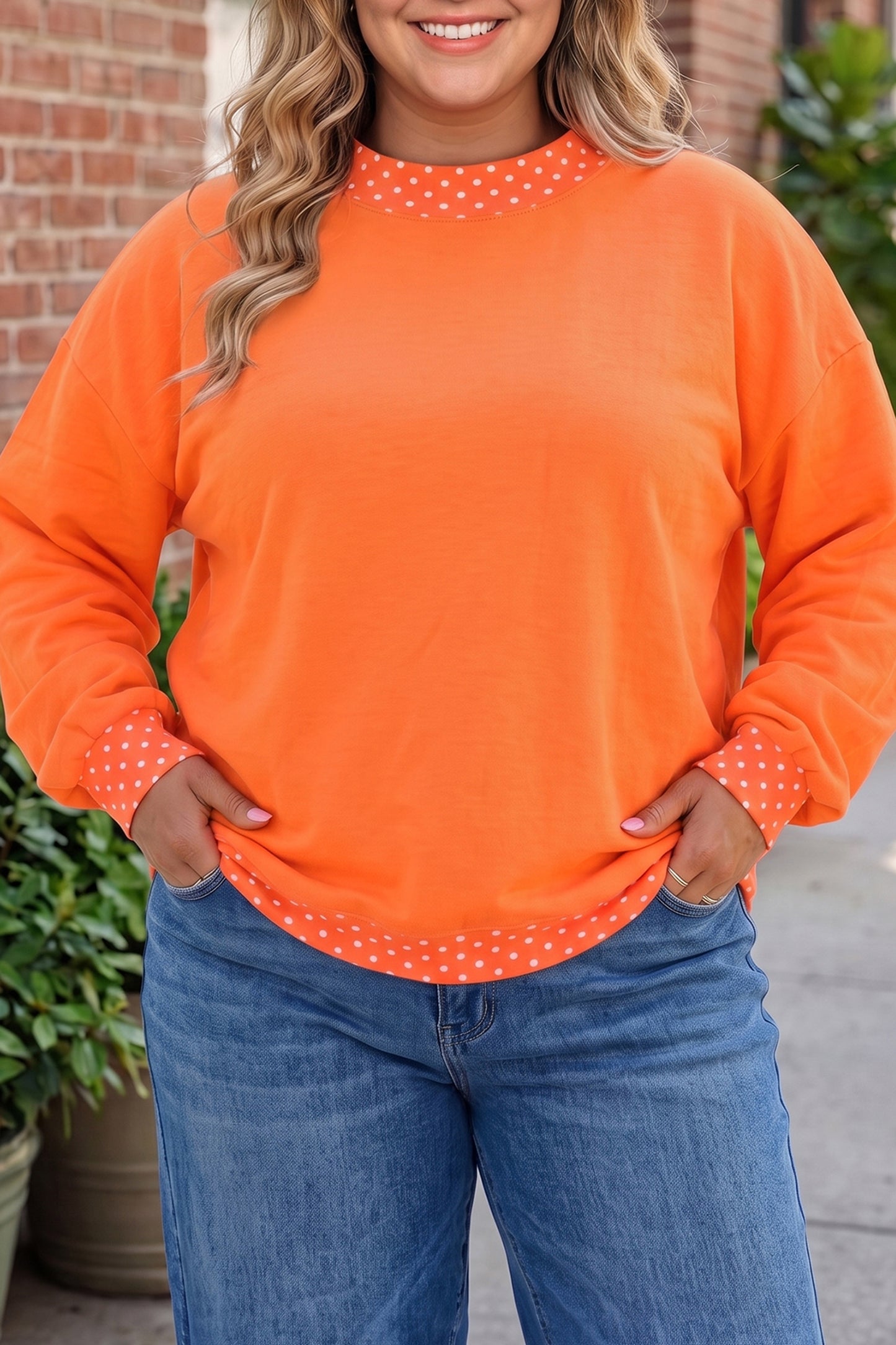 Polka Dot Accents Sweatshirt