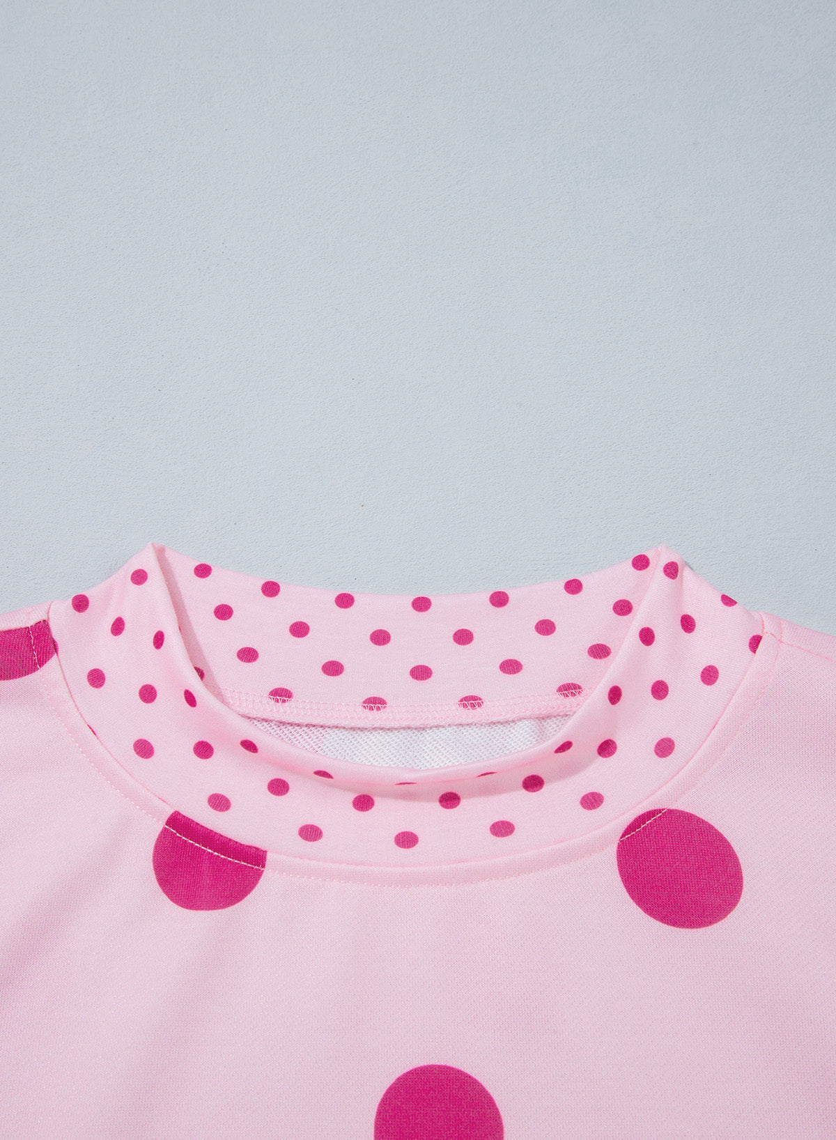 Polka Dot Print Contrast Detail Oversized Sweatshirt