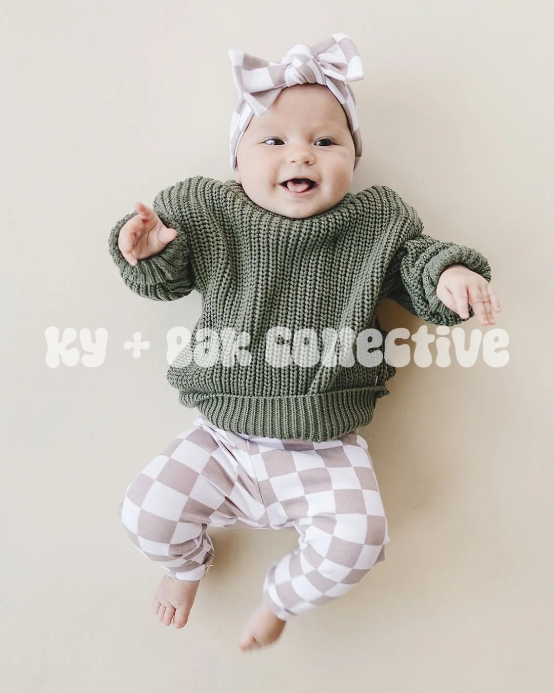 Checkered Leggings | Latte - RTS