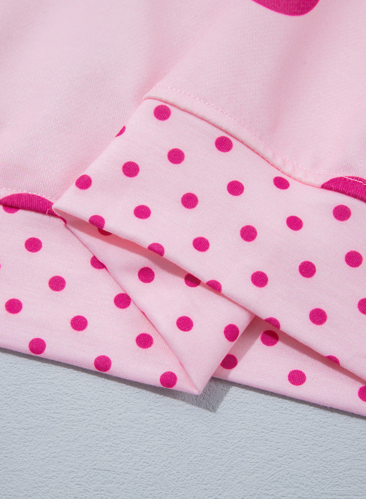 Polka Dot Print Contrast Detail Oversized Sweatshirt