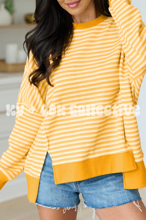 Stripe Stripe Long Sleeve Top