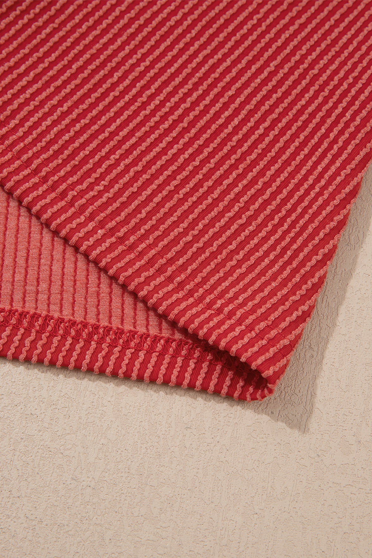 Fiery Red Twist Ribbed Top