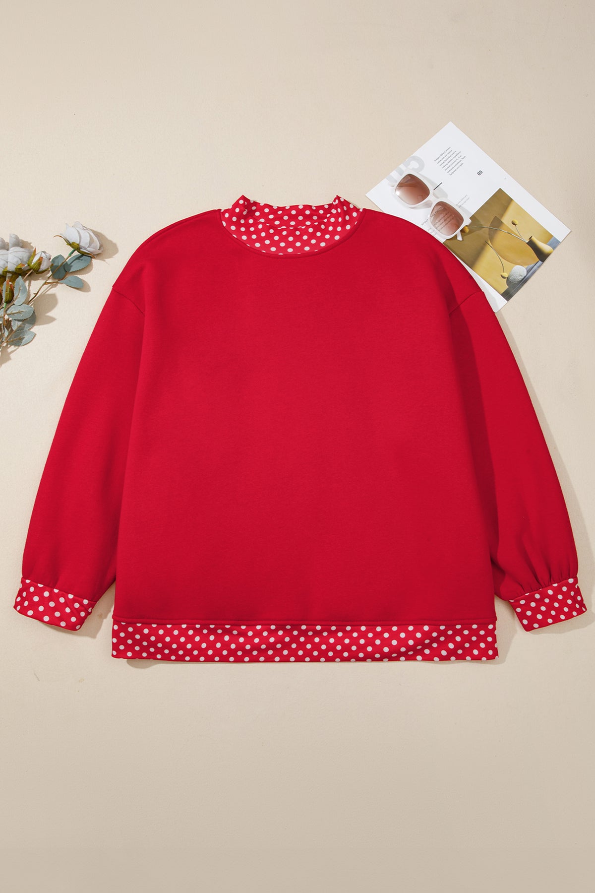 Polka Dot Accents Sweatshirt