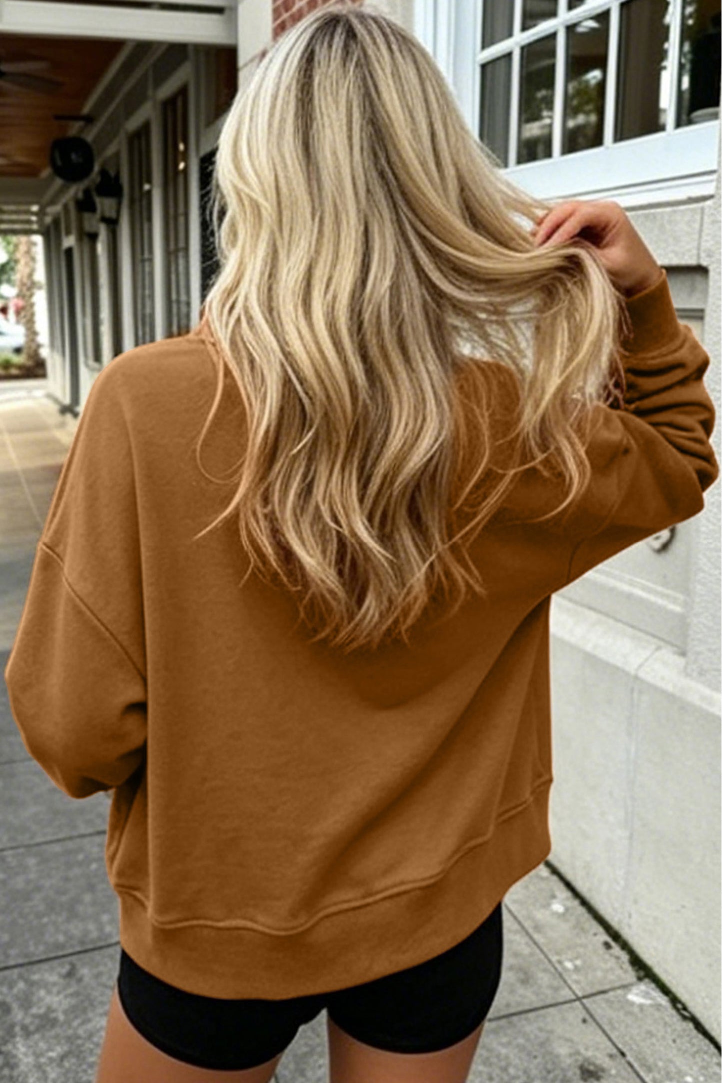 Chestnu COZY Embroidered Long Sleeve Sweatshirt
