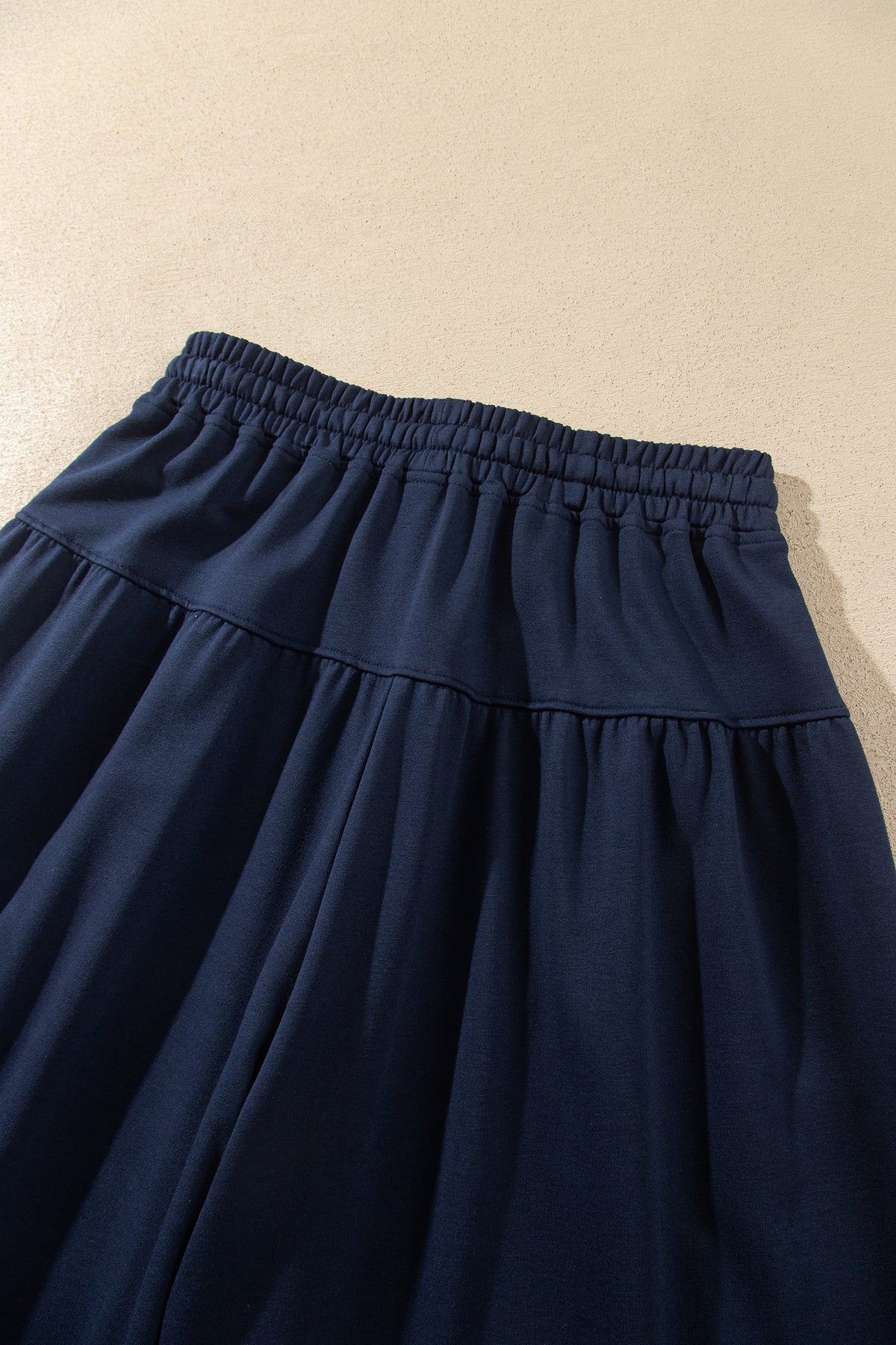 Elastic Waist Drawstring Wide Leg Full Length Pants