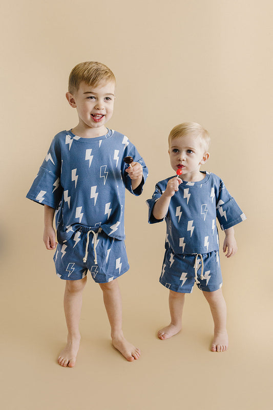 Shorts Set | Blue Bolts