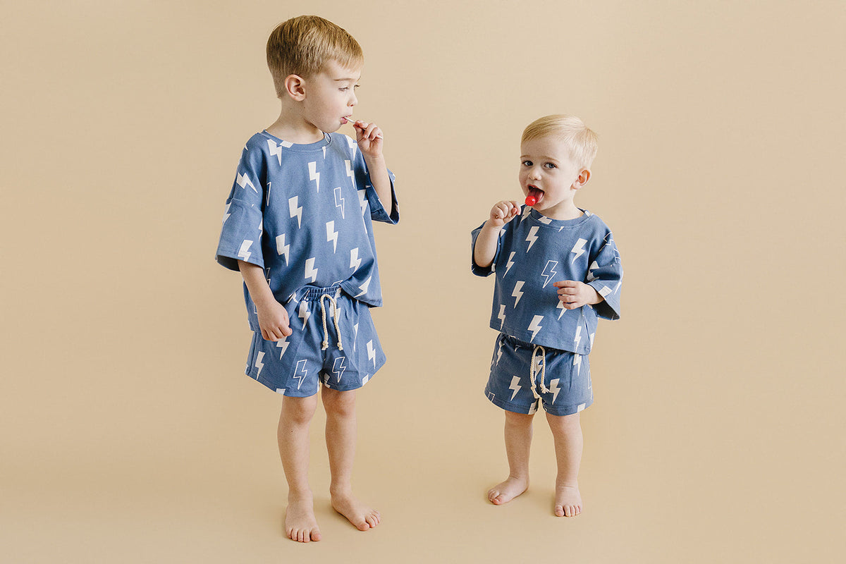 Shorts Set | Blue Bolts