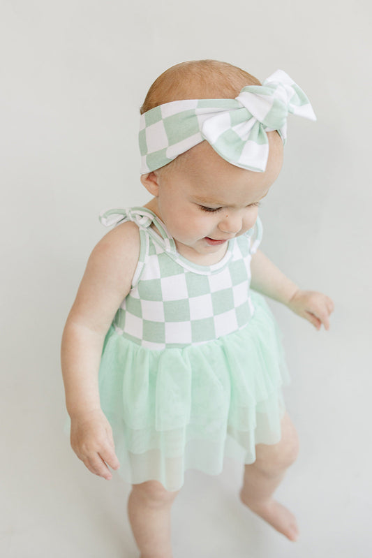 Checkered Headband | Mint