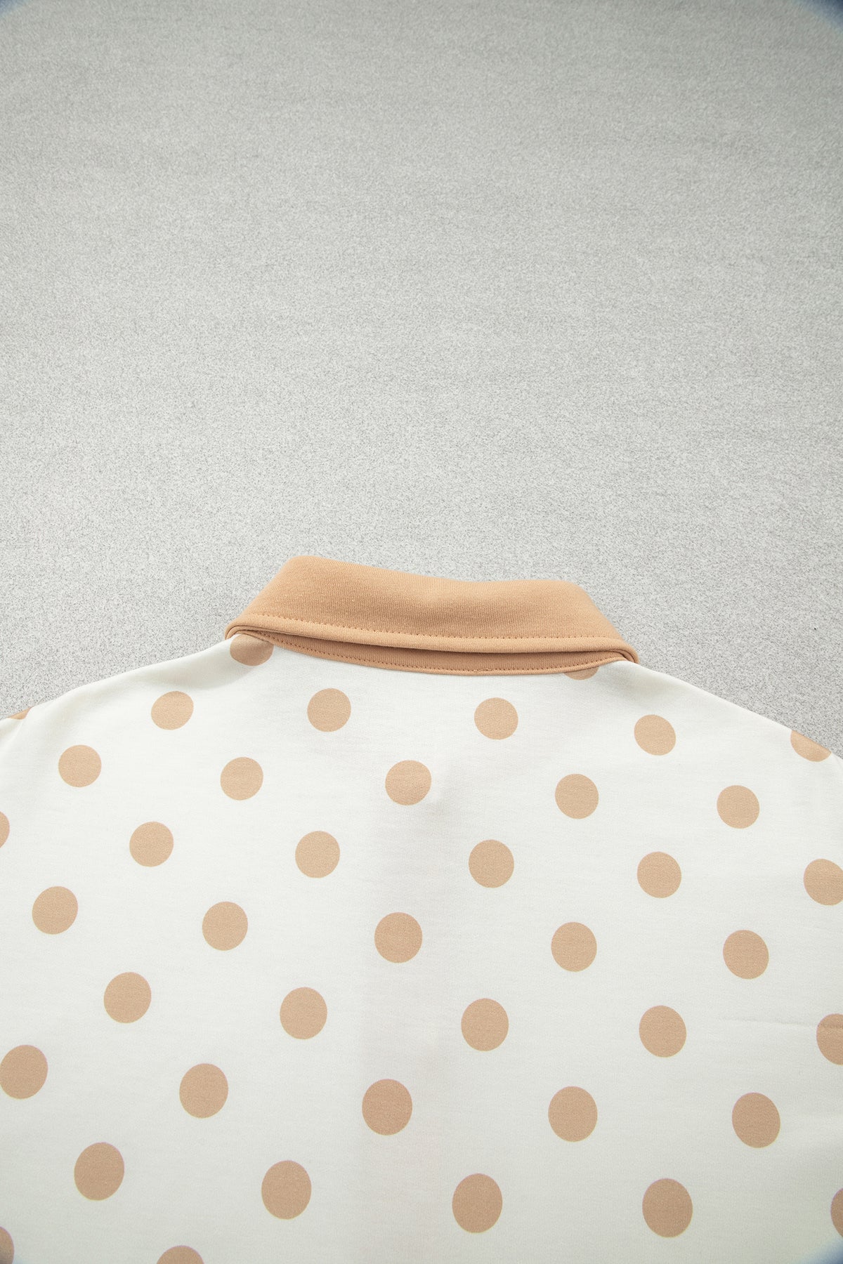 Polka Dot Drop Shoulder Polo Loose Pullover Patch Pocket Casual Shorts Set