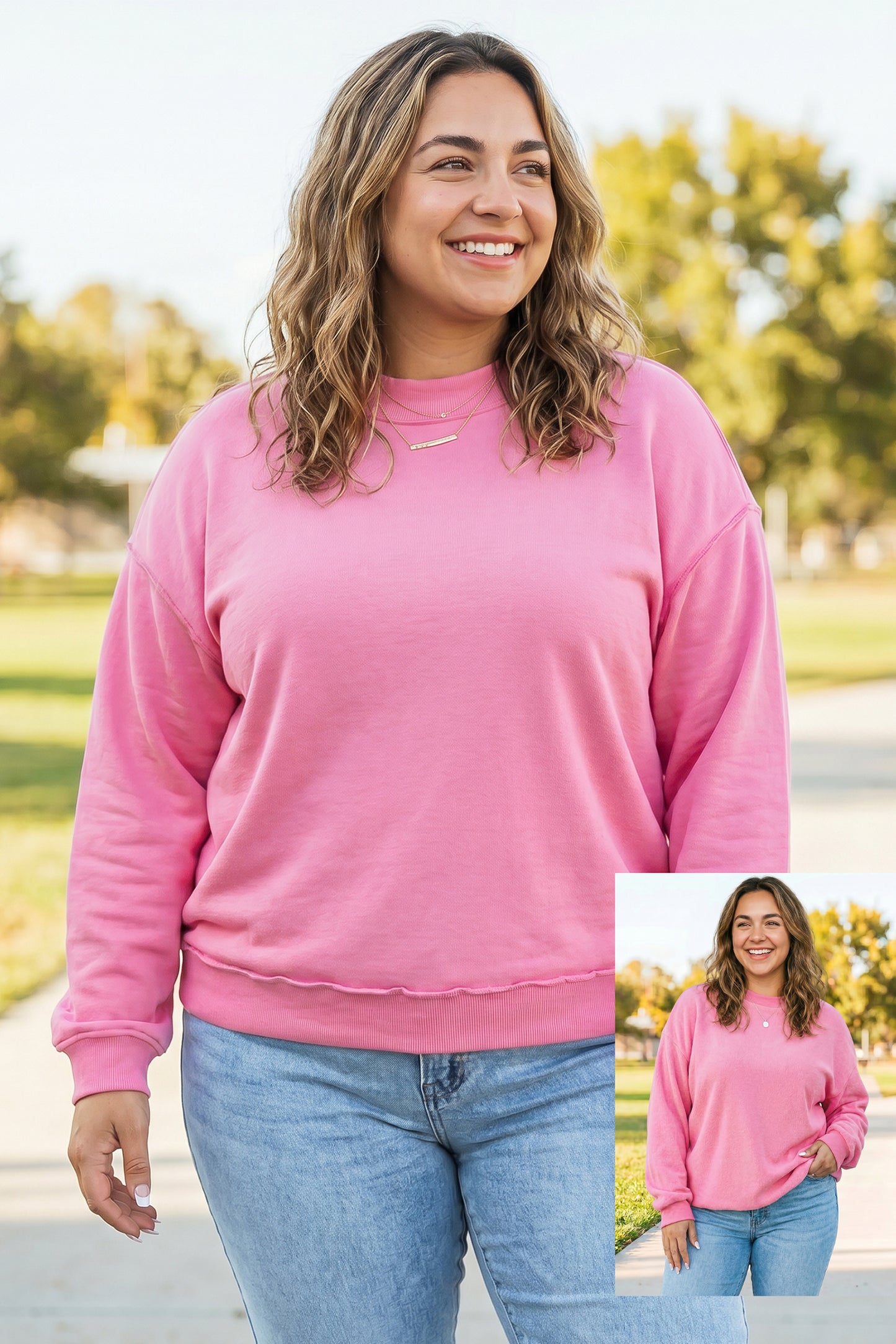 Racing Red Exposed Seam Detail Reversible Double Wear Plus Size Sweatshirt