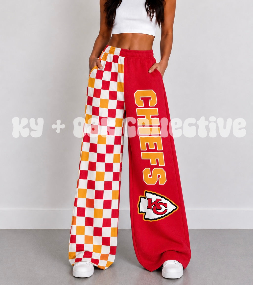 Custom Team Ribbed Wide Leg Pants