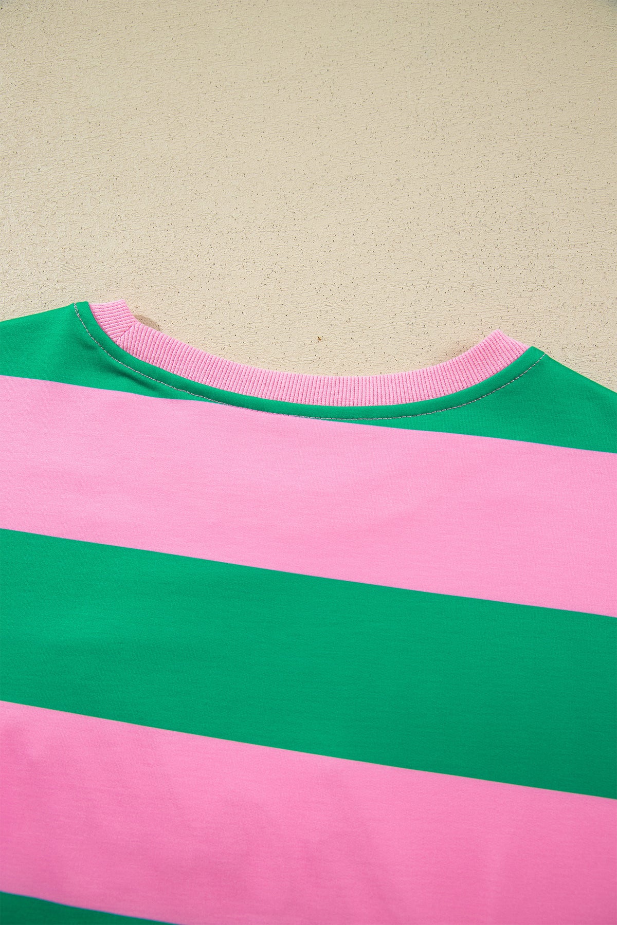 Striped Holly Jolly Embroidered Pullover Sweatshirt