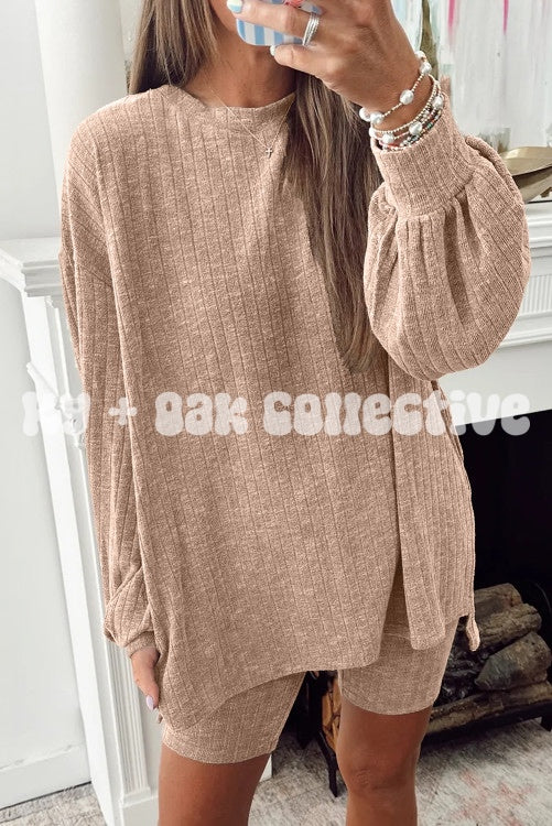 Ribbed Long Sleeve and Bikers Set