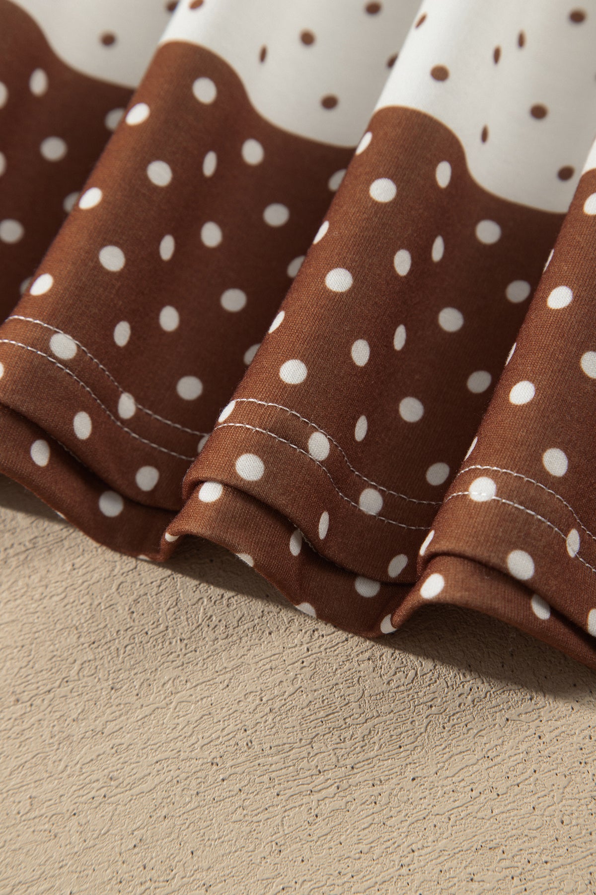 Polka Dot Patchwork Colorblock Long Sleeve Top
