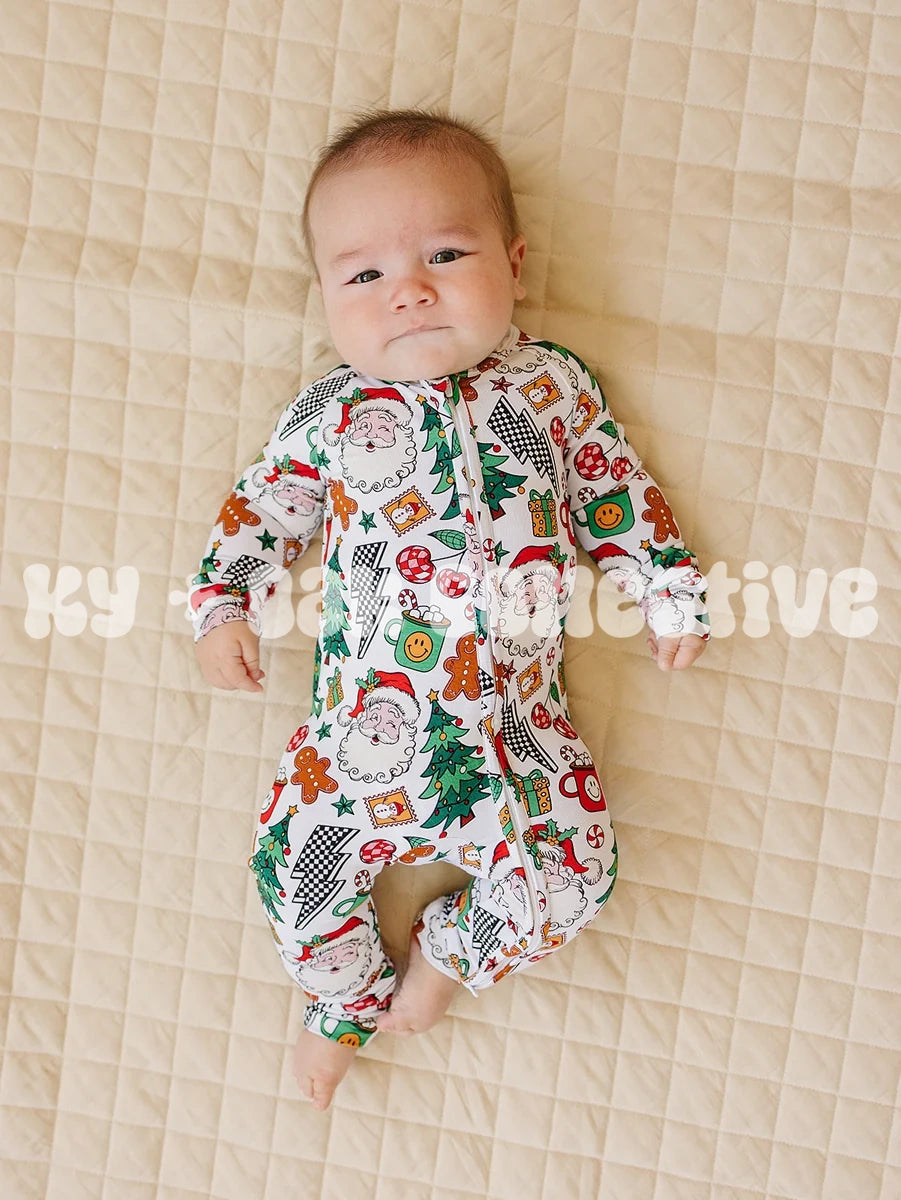Bamboo Zip Romper | Christmas Vibes