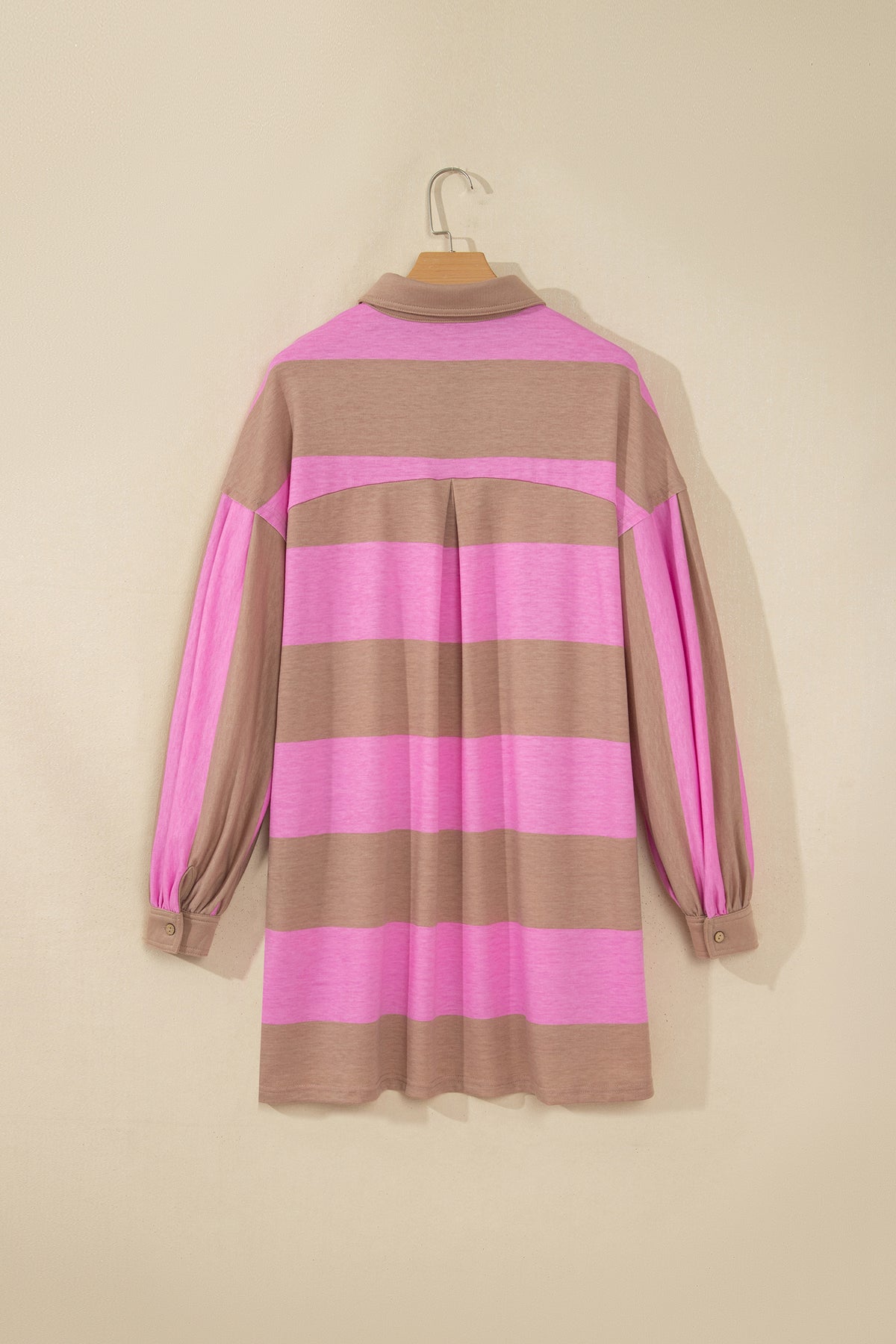 Striped Striped Button Long Sleeve Dress