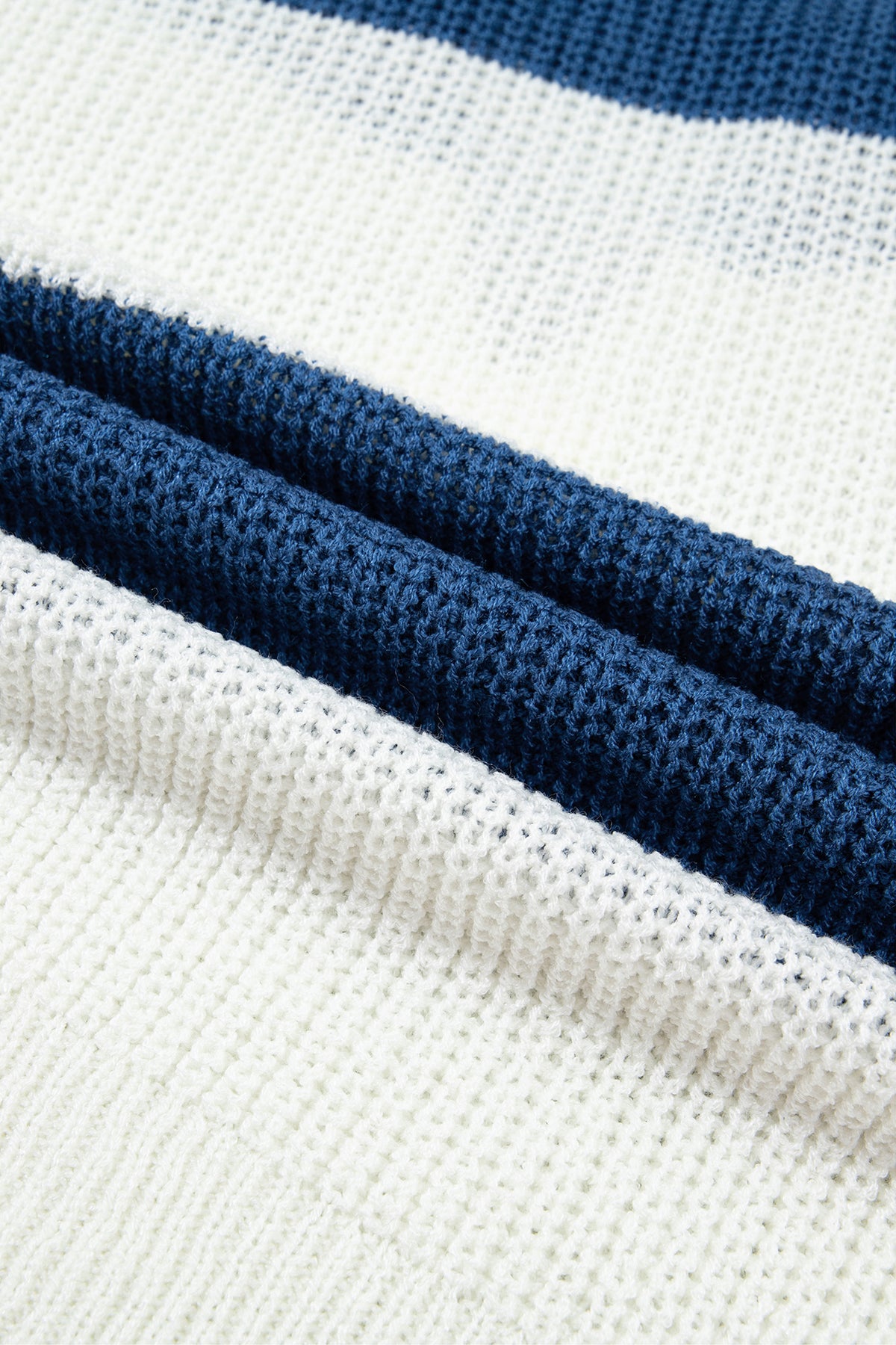 Stripe Striped Colorblock Knit V Neck Short Sleeve Loose Sweater