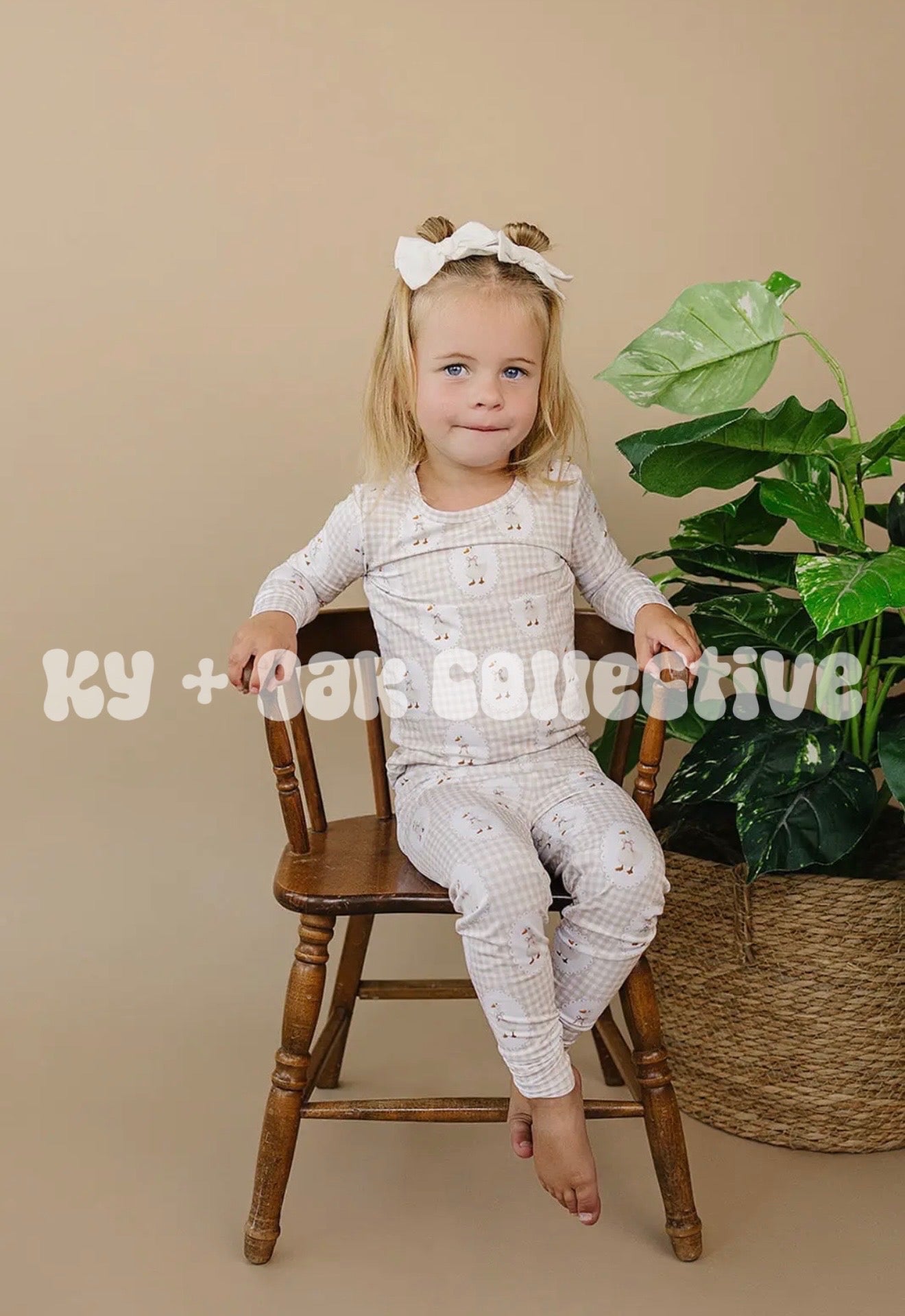 Bamboo Two Piece Set | Gingham + Geese  - RTS