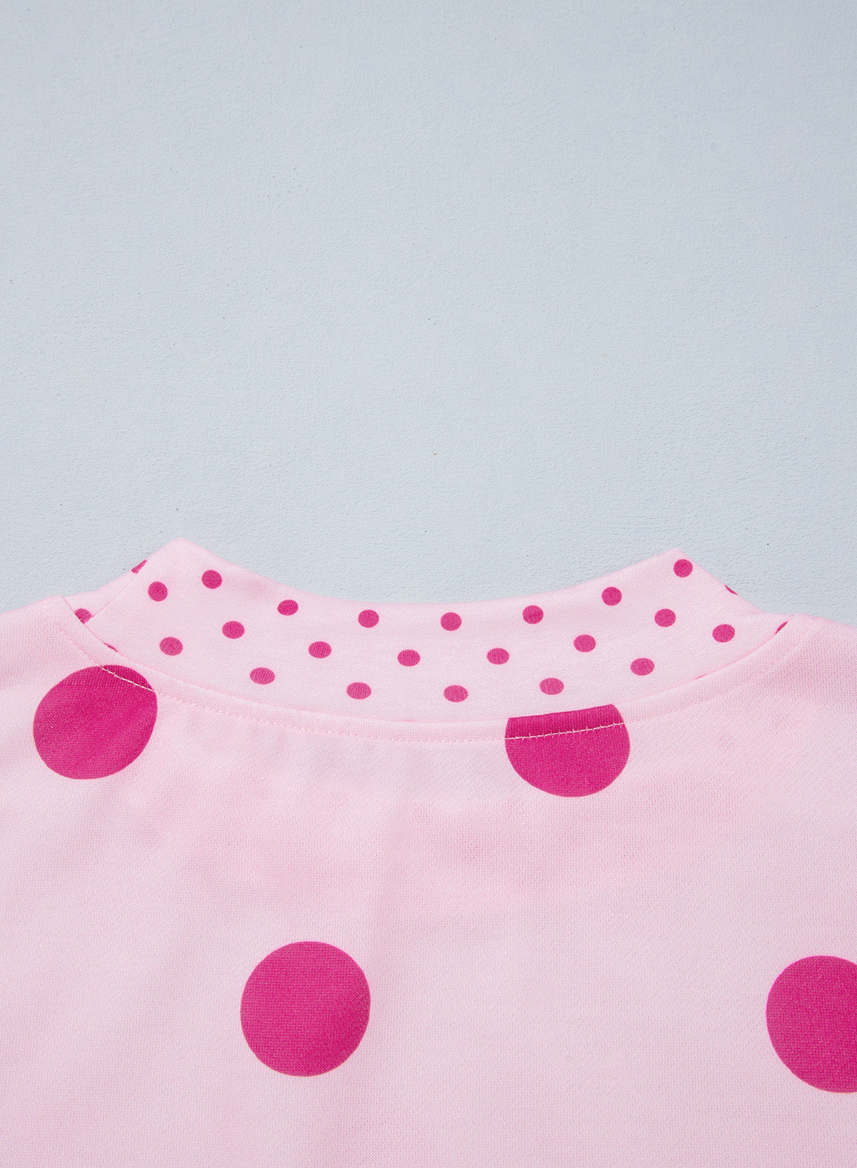 Polka Dot Print Contrast Detail Oversized Sweatshirt