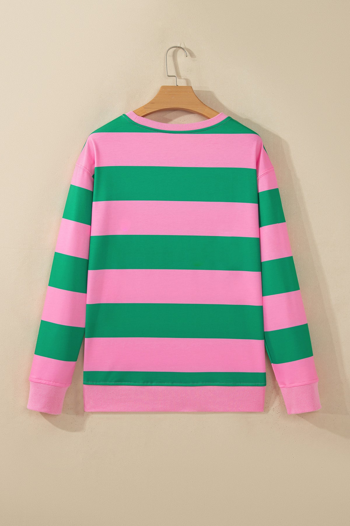 Striped Holly Jolly Embroidered Pullover Sweatshirt
