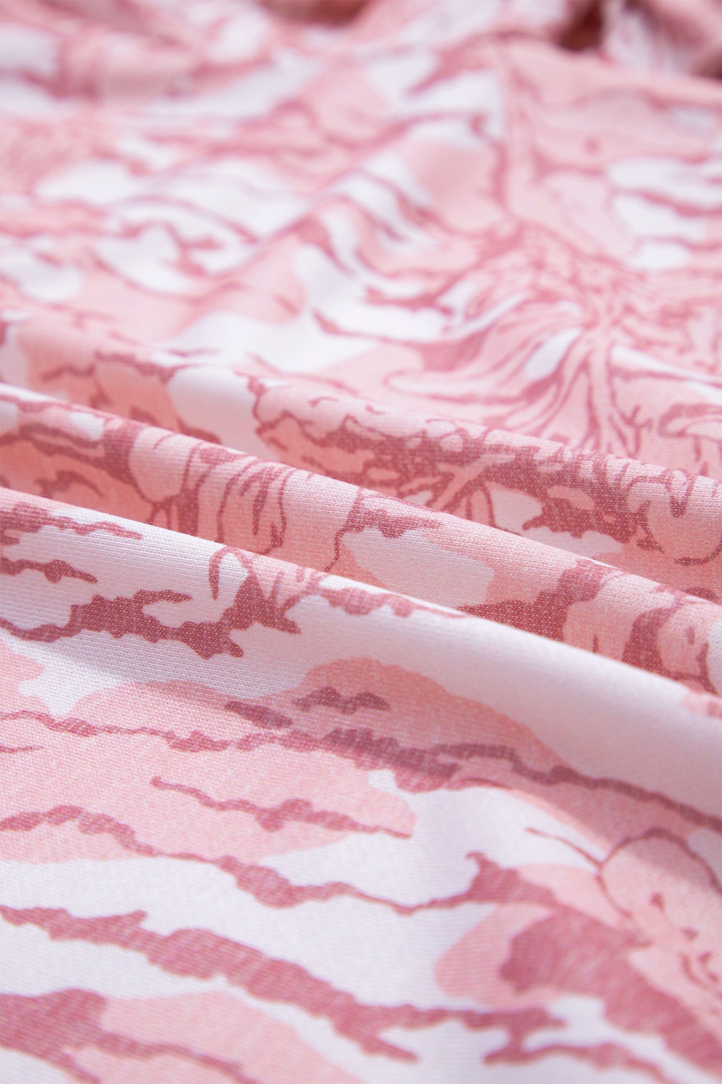 Pink Abstract Floral Print Loose Pullover Drawstring Pants 2pcs Set