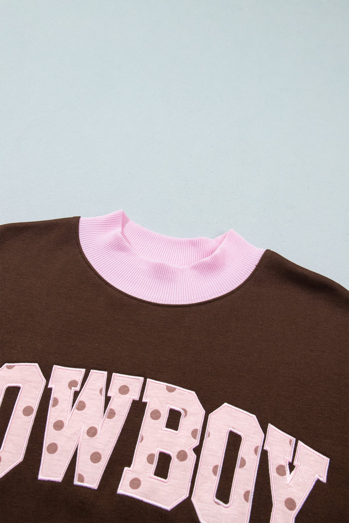 Polka Dot Letter Graphic Colorblock Sweatshirt
