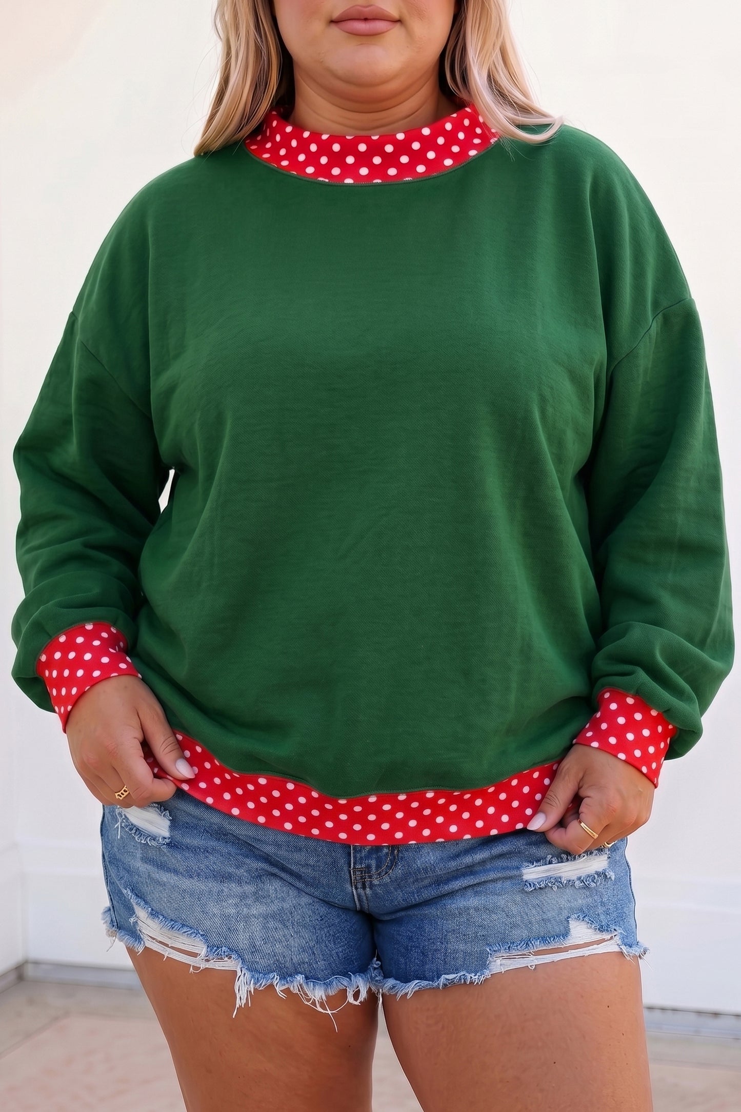 Polka Dot Accents Sweatshirt