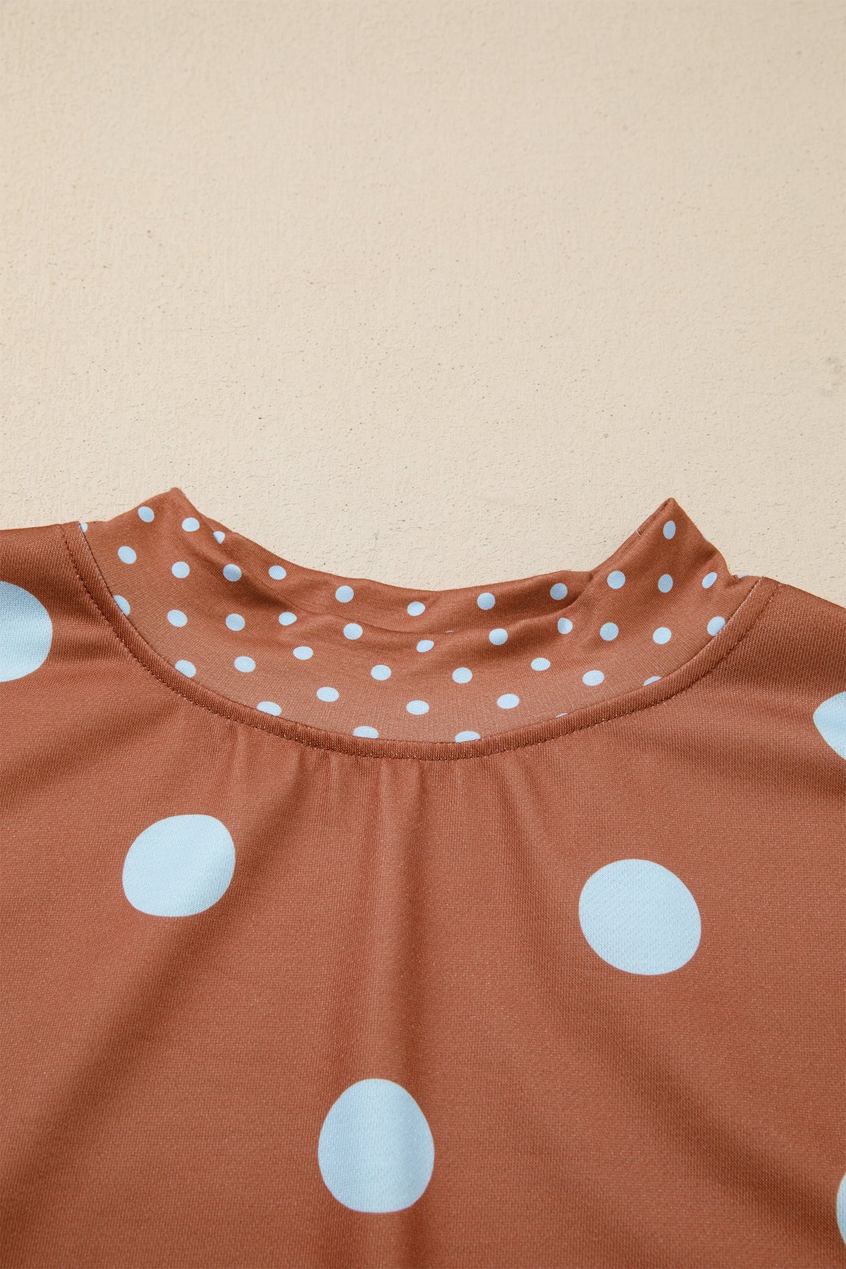 Polka Dot Print Contrast Detail Oversized Sweatshirt