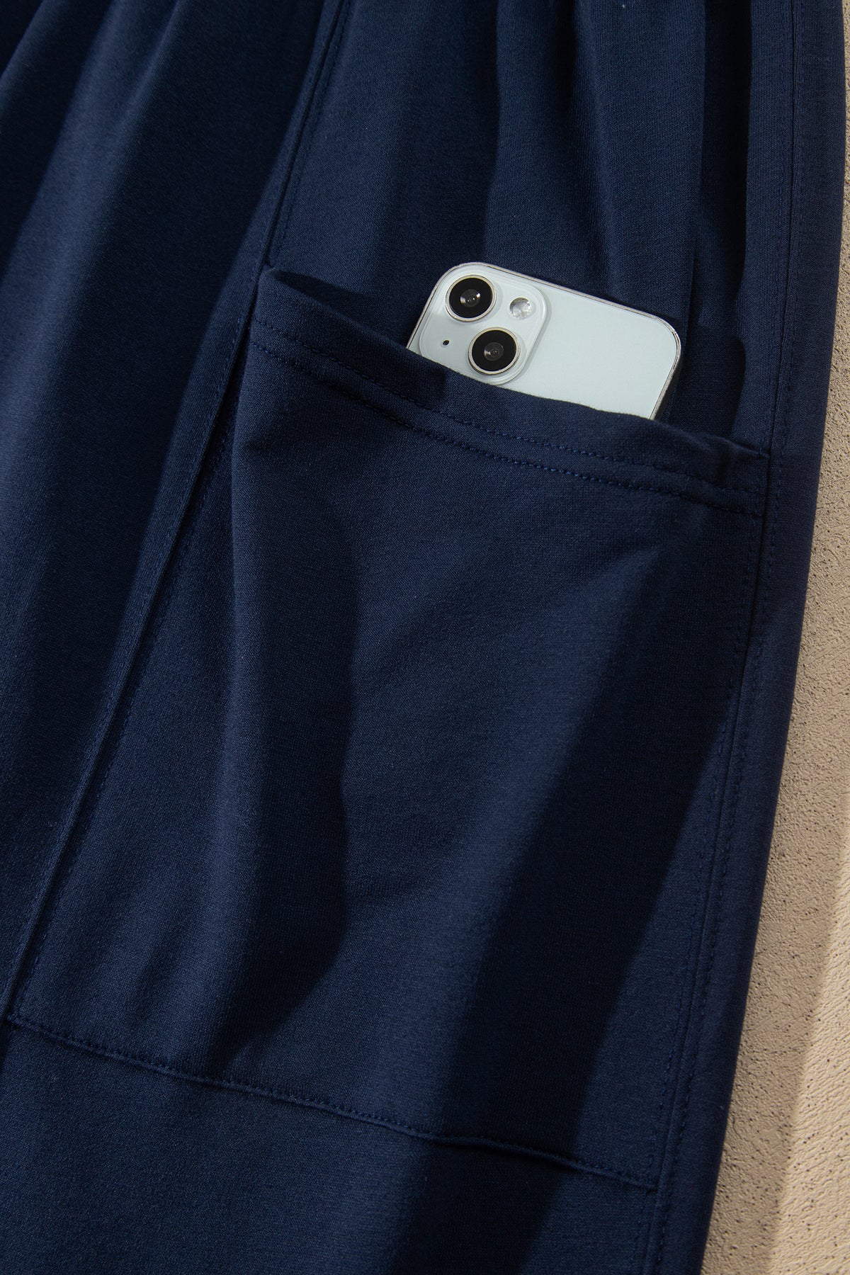 Elastic Waist Drawstring Wide Leg Full Length Pants